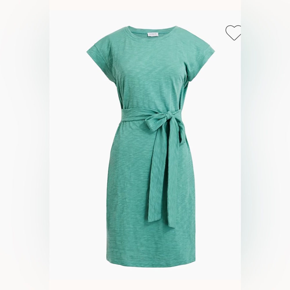 J. Crew Knit tie-waist mini dress in Mineral green